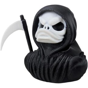 Grim Reaper Duck Figurine - Halloween Gothic Decor - Spooky Rubber Duck for Jeep Ducking - Horror Duck Collectible for Cruise Ship Hiding - Car Dashboard Accessory - Scary Duck - 3D Printed in Canada