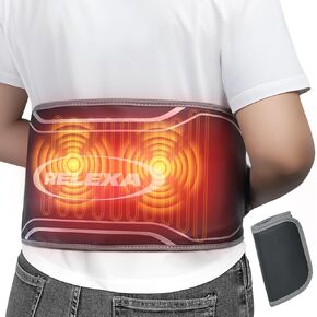 Heating pad for Back Pain Relief, 60" Large Portable Lower Back Massager with 3 Vibration and 4 Heat, Heated Back Brace Gifts for Family Men Women