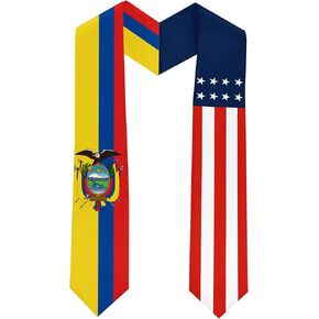 Ecuador Flag International Students Graduation Sash Stole Scarves 180 X 13 CM/70 X 5 INCHES Double Sided Graduation Decoration Item