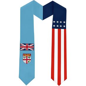 Fiji Flag International Students Graduation Sash Stole Scarves 180 X 13 CM/70 X 5 INCHES Double Sided Graduation Decoration Item