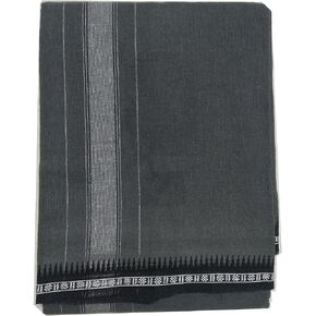 Kolakeer® Men's Cotton Color Dhoti - Kerala Style Single Dhoti Mundu with Trendy Tower Border - 4 Mulam/2.0 Mtrs