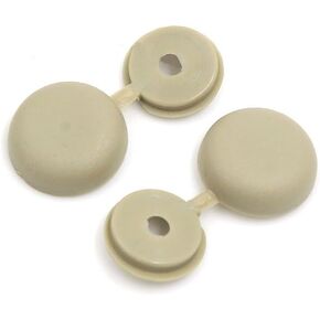uxcell 20pcs 4mm Beige Hinged Screw Cover Folding Caps for Car Home Furniture Decor