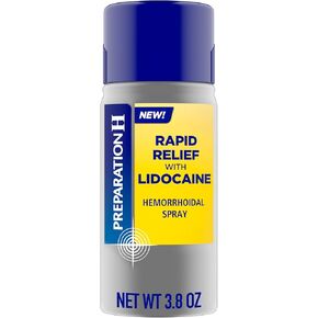 Preparation H Rapid Relief Hemorrhoidal Spray with Lidocaine for Itching, Burning and Pain Relief - 3.8 Oz Bottle