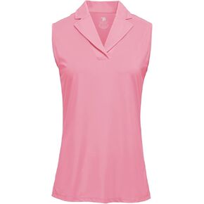 YSENTO Women's Sleeveless Golf Shirts Summer Fashion Cute Polo Tops UPF 50 Dry Fit Lapel Collar V Neck Clothes