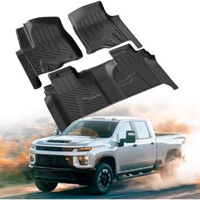 2021-2023 Tesla Model 3 Highland Floor Mats, Custom-Fit All-Weather TPE Full Set with Cargo Liner & Trunk Mat Accessories (2021-2023 Model 3 Full Floor Mat Kit Set of 6)