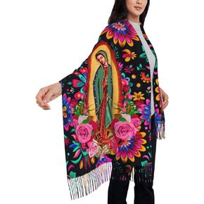 Puurbol Virgen de Guadalupe Scarf Wrap Shawl Mexican Art Virgin Mary Rebozos Mexicanos