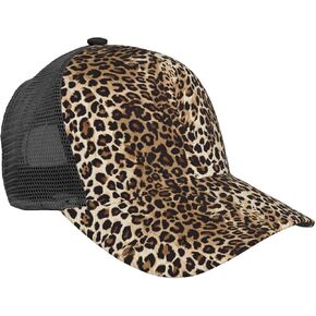 Leopard Print Baseball Cap Women ، قبعات الفهد للرجال ، قبعة البيسبول الشبكية ، قبعات الصيد ، هدايا السيدات