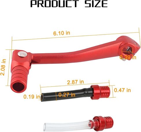 Motorcycle Folding Gear Shifter Shift Lever, Foldable Motorbike Pedal Shifter Replacement Accessories with Tank Cap Vent Hose Tube, Fit for 50cc 70cc 90cc 110cc Pit Dirt Bike Parts (Black) in Saudi Arabia