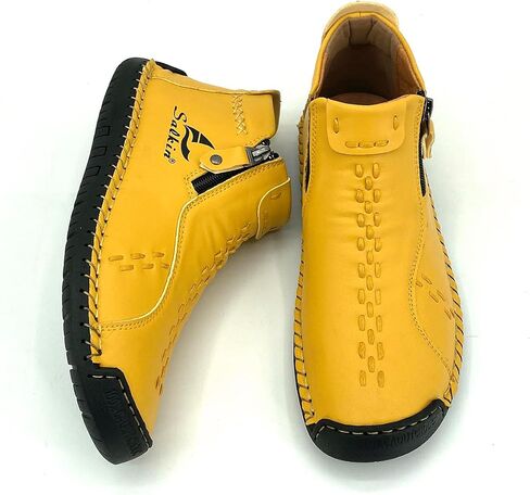 Women Handmade Ankle Boots Casual Outdoor Fashion Shoes Zipper Opening Female Sneakers for All Seasons Vintage Style Footwear, Pink, Green, Yellow and Purple for Options in Saudi Arabia
