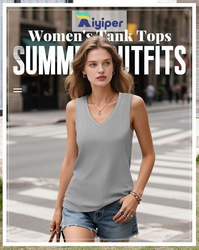 RIYIPER 4 Pack Tops Tops 2025 V Deck Derts Disualess Soulding Cotton Summer Tee Basic in Kuwait