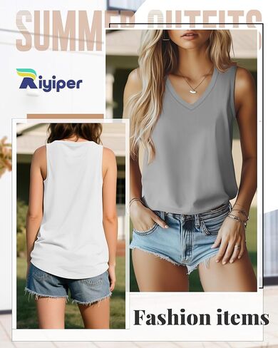 RIYIPER 4 Pack Tops Tops 2025 V Deck Derts Disualess Soulding Cotton Summer Tee Basic in Kuwait
