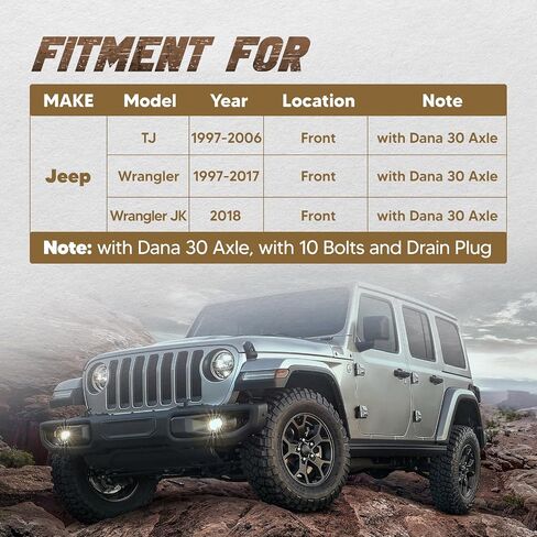 Front Differential Cover Fit for Jeep Wrangler 97-17 Wrangler JK Dana 30# RS6218 in Saudi Arabia
