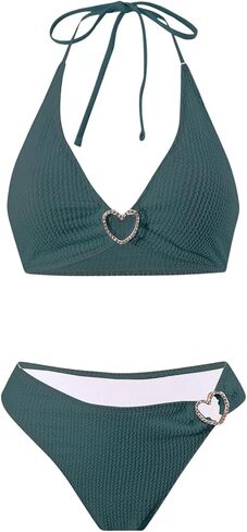 Soly Hux Women's Cute Bikinis مجموعات الرسن ربط بيكيني أعلى عالي القاع بدلات الاستحمام الصيفية في الصيف in Kuwait