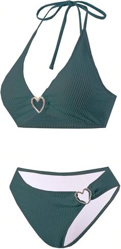 Soly Hux Women's Cute Bikinis مجموعات الرسن ربط بيكيني أعلى عالي القاع بدلات الاستحمام الصيفية في الصيف in Kuwait