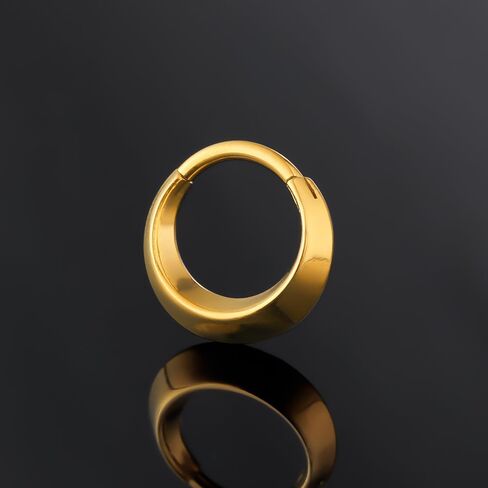 Nose Rings Hoops 16G: 316L Stainless Steel Septum Rings Hoops Gold, Hinged Segment Nose Lips Helix Cartilage Clicker Hoop Earrings Piercing Rings for Women Men 8mm in Saudi Arabia
