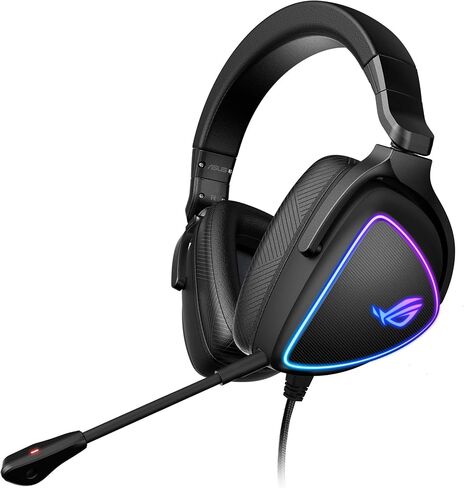 ASUS ROG Delta II Wireless Gaming Headset (BT, ROG SpeedNova 2.4GHz, 3.5mm, 50mm Titanium-Plated Drivers, 10mm Super-Wideband Mic, 110HR Battery, DualFlow Audio, for PC, Switch, PS5, Xbox)- Black in Saudi Arabia