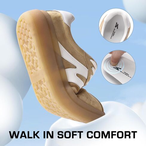 somiliss Sneakers for Women Non-Slip Walking Shoes Leather Suede Upper | Ideal for tennis and walking, fashionable sneakers for daily wear, leather and suede upper for comfort, non-slip TPR outsole in Saudi Arabia