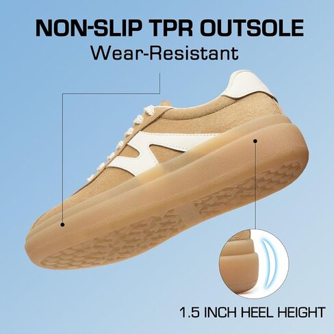 somiliss Sneakers for Women Non-Slip Walking Shoes Leather Suede Upper | Ideal for tennis and walking, fashionable sneakers for daily wear, leather and suede upper for comfort, non-slip TPR outsole in Saudi Arabia
