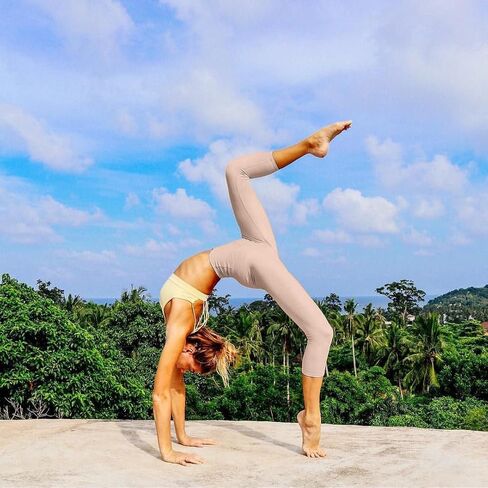 Aoliks Leggings with Pockets for Women - High Waist Tummy Control Yoga Pants Running Gym Workout Dance Pants in Saudi Arabia