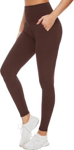 Aoliks Leggings with Pockets for Women - High Waist Tummy Control Yoga Pants Running Gym Workout Dance Pants in Saudi Arabia