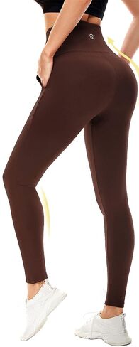 Aoliks Leggings with Pockets for Women - High Waist Tummy Control Yoga Pants Running Gym Workout Dance Pants in Saudi Arabia
