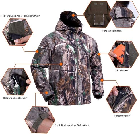 YEVHEV Quiet Hunting Clothes Clothing Suit Gear Camouflage Hoodie Jacket Pants in Saudi Arabia