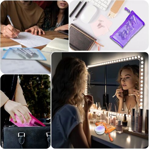 Mesh Pouches(6 Pack), Small Mesh Bags with Zipper Nylon Makeup Pouches Bag Cosmetic Pouch Travel Purse Organizer Insert Diaper Inside Bag Organizers Home Organizing Size See Through Cute Colors in Saudi Arabia