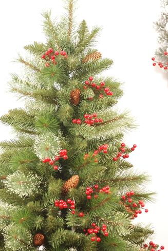 20 PCS Burgundy Red Berry Pick (@ 10.5 "H) (W 1.5cm Berries) لعيد الميلاد DIY Decoration: Tree Tree Wreath Garland Premade Home Obe أو Summer Summer الصينية نيويورك. in Saudi Arabia