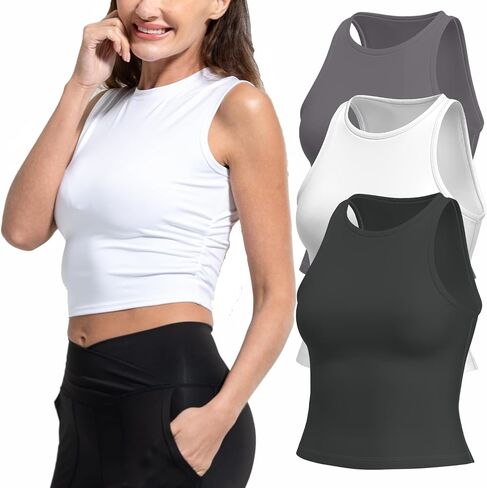 LANBAOSI Women's Workout Tank Top Soft Breathable Quick Dry Athletic Yoga Shirt Stretch Slim Fit Sleeveless Activewear in Saudi Arabia