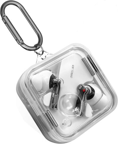 حافظة سيليكون من Geiomoo لسماعات Nothing Ear 2، غطاء حماية مزود بحلقة تسلق (شفاف) in Kuwait