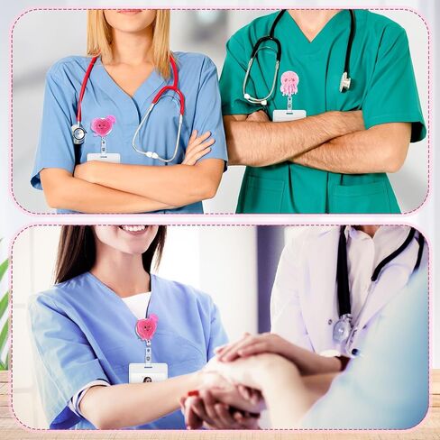 8 قطع من بكرة شارة ممرضة لطيفة لامعة قابلة للسحب، بكرة شارة بقرة بوي ديزي سمايل وجه شارة قابلة للسحب، حامل مشبك لبطاقة الهوية للمكتب والمدرسة والمستشفى والممرضات والمدرسين in Saudi Arabia