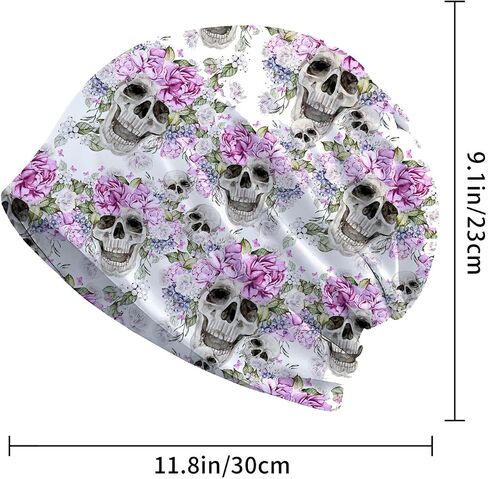 Turquoise Butterfly Women's Slouchy Beanie Hat Cute Turban Hats Cancer Headwear Caps Baggy Skull Sleep Scarf in Saudi Arabia