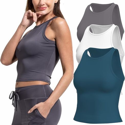 LANBAOSI Women's Workout Tank Top Soft Breathable Quick Dry Athletic Yoga Shirt Stretch Slim Fit Sleeveless Activewear in Saudi Arabia
