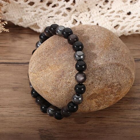 Triple Empath Protection Bracelet for Women Men, Natural Healing Crystal Bracelet in Saudi Arabia