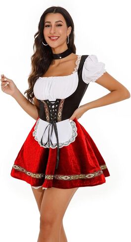 Oktoberfest Outfits Women Traditional Dirndl Dresses Oktoberfest Costume for Bavarian Oktoberfest Halloween Party in Saudi Arabia