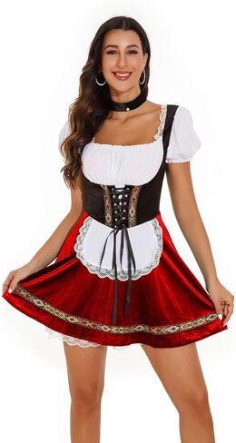 Oktoberfest Outfits Women Traditional Dirndl Dresses Oktoberfest Costume for Bavarian Oktoberfest Halloween Party in Saudi Arabia