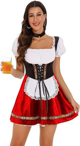 Oktoberfest Outfits Women Traditional Dirndl Dresses Oktoberfest Costume for Bavarian Oktoberfest Halloween Party in Saudi Arabia