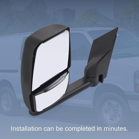 JDMSPEED سائق العرض الجانبي مرآة متوافقة مع 2003-2017 لـ CHEVY Express 1500/2500/3500 2003-2017 لـ GMC Savana 1500/2500/3500 تعديل يدوي غير GM1320426 (عرض الجانب السائق) in Kuwait