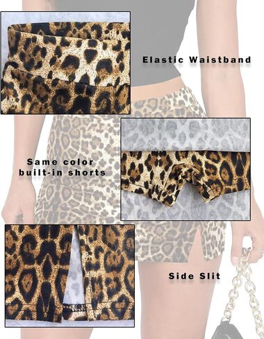 Women's Side Slit High Waisted Mini Skirt Stretchy Bodycon Skort 2025 Summer Y2K Club Skirts with Underneath in Saudi Arabia