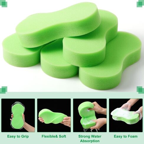 Vesici 24 Pack Large Sponges Bulk Multi-Purpose Extra Large Sponge for Washing Cars Field Day Water Games Household Cleaning Car Boat Bike Kitchen Bathroom Vacuum Compressed Packing (Bright Yellow) in Saudi Arabia
