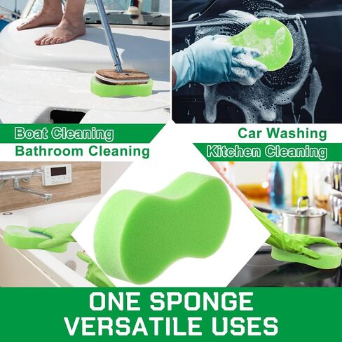 Vesici 24 Pack Large Sponges Bulk Multi-Purpose Extra Large Sponge for Washing Cars Field Day Water Games Household Cleaning Car Boat Bike Kitchen Bathroom Vacuum Compressed Packing (Bright Yellow) in Saudi Arabia