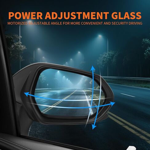 Left Driver Side Mirror Assembly Compatible with Camry 2018-2024 Side Door Mirror with Power Glass and Manual Folding Replaces 8794006800 TO1320366 Rearview Mirror (3pins Black) in Kuwait