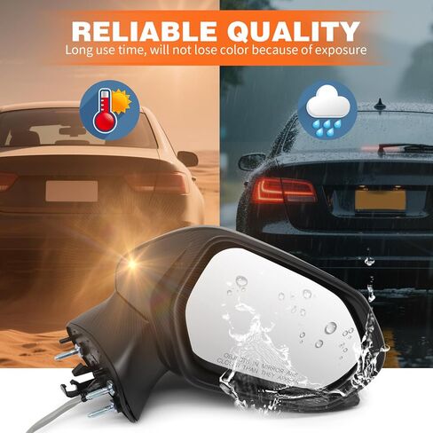Left Driver Side Mirror Assembly Compatible with Camry 2018-2024 Side Door Mirror with Power Glass and Manual Folding Replaces 8794006800 TO1320366 Rearview Mirror (3pins Black) in Kuwait