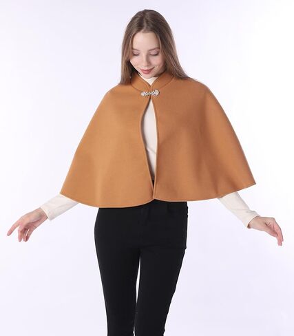 Baoqiya Wool Blend Capelet Capes Capes مقنعين بونتشو الزفاف سرق كيب شال للنساء in Kuwait