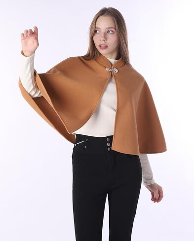 Baoqiya Wool Blend Capelet Capes Capes مقنعين بونتشو الزفاف سرق كيب شال للنساء in Kuwait