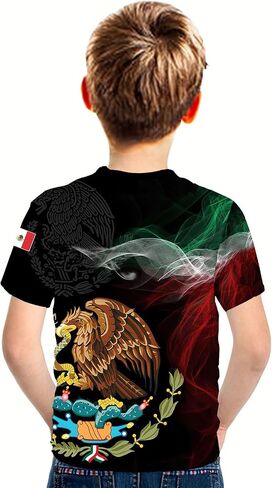 FAYBA Boys Aztec Mexican Shirts Boys Short Sleeves Mexico Shirt Mexico Jersey for Children's Tops in Kuwait