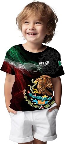 FAYBA Boys Aztec Mexican Shirts Boys Short Sleeves Mexico Shirt Mexico Jersey for Children's Tops in Kuwait