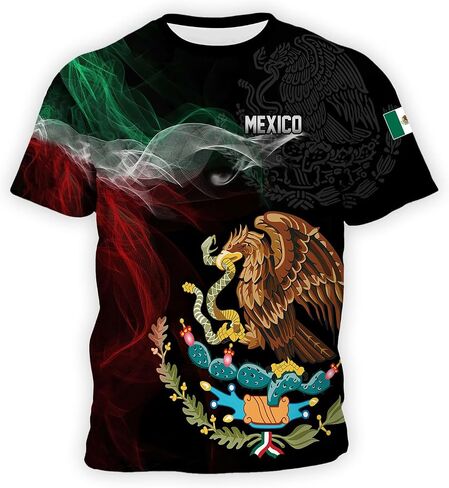 FAYBA Boys Aztec Mexican Shirts Boys Short Sleeves Mexico Shirt Mexico Jersey for Children's Tops in Kuwait