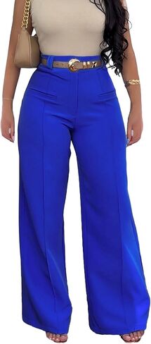 LAJIOJIO Wide Leg Dress Pants for Women Dressy Business Casual High Waisted Straight Leg Work Office Trousers Slacks in Saudi Arabia