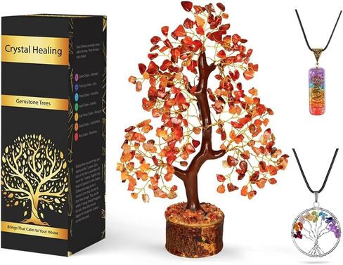 Seven Chakra Tree - Gemstone Tree - Feng Shui Crystal - Crystal Tree for Positive Energy - Gifts for Spiritual People - Crystal Decor - Chakra Crystals in Saudi Arabia